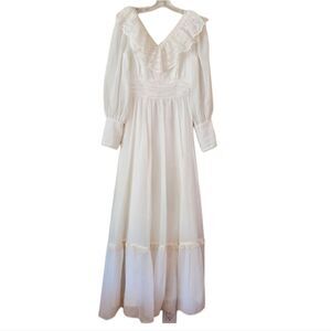 VTG CANDI JONES Prairie Pioneer Boho Wedding‎ Party /Beach Wedding Dress Small